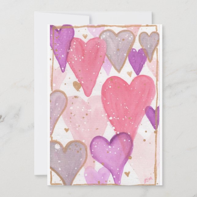 Cartes Pour Fêtes Annuelles Valentine Coeurs flottantes (Devant)