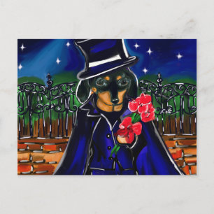 CARTES POUR FÊTES ANNUELLES VALENTINE DACHSHUND