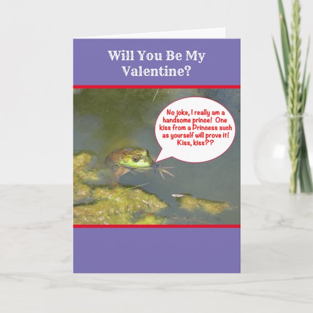 CARTES POUR FÊTES ANNUELLES VALENTINE/FLIRTATIEUX, CUTE/KISSANT UN FROG (Devant)