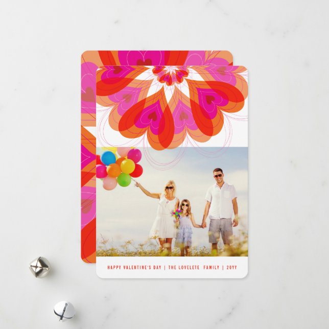 Cartes Pour Fêtes Annuelles Valentine Flower Love Rose Sweet Hearts Chic Photo (Devant/Arrière en situation)