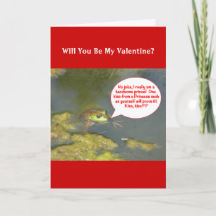 CARTES POUR FÊTES ANNUELLES VALENTINE/ FROG, "KISS ME, JE SUIS VRAIMENT UN PRI