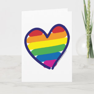 Cartes Pour Fêtes Annuelles Valentine Gay pride Rainbow Heart