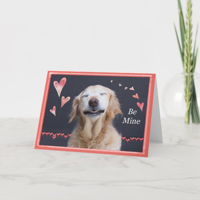 Cartes Pour Fêtes Annuelles Valentine Golden Retriever (Devant)