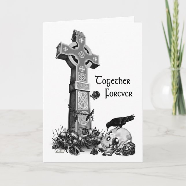 Cartes Pour Fêtes Annuelles Valentine gothique (Devant)