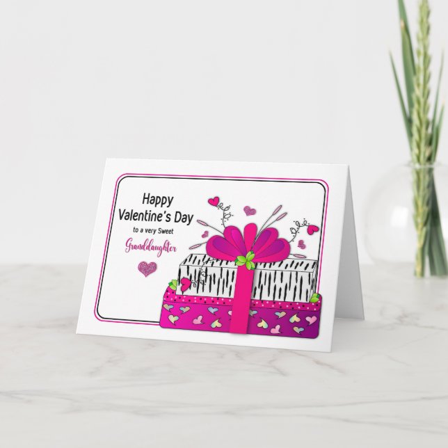 Cartes Pour Fêtes Annuelles Valentine Grandgirl Cadeaux Fuchsia Zebra Imprimer (Devant)