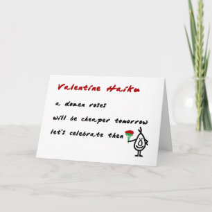 Cartes Pour Fêtes Annuelles Valentine Haiku - un poème marrant pour la Saint V