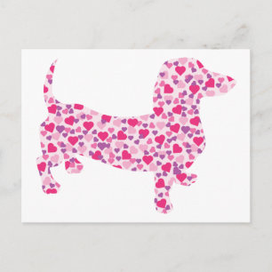 Cartes Pour Fêtes Annuelles Valentine Hearts Dachshund