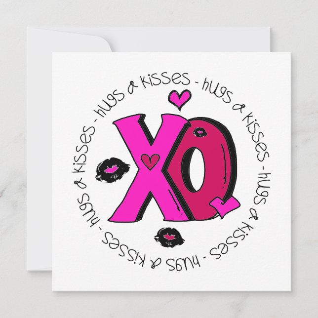 Cartes Pour Fêtes Annuelles Valentine Hugs et baisers (Devant)
