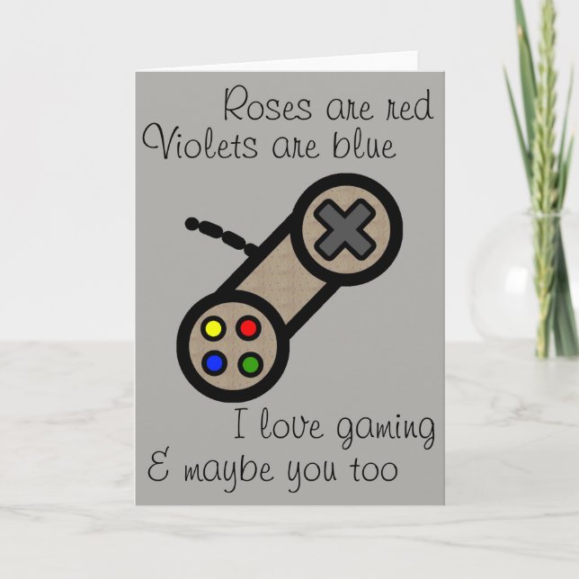 Cartes Pour Fêtes Annuelles Valentine : J'adore les jeux & vous (Devant)