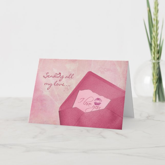 Cartes Pour Fêtes Annuelles Valentine Kiss dans l'enveloppe (Devant)