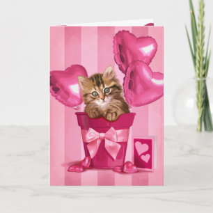 Cartes Pour Fêtes Annuelles Valentine Kitten