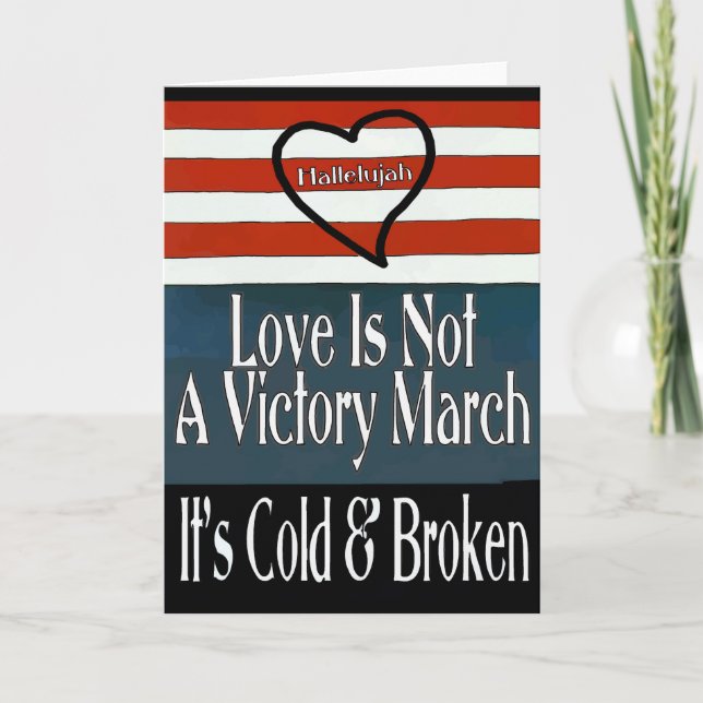 Cartes Pour Fêtes Annuelles Valentine, L'Amour N'Est Pas Une Victoire Mars (Devant)