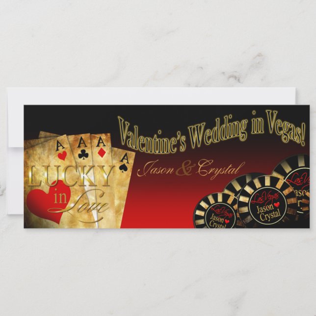 Cartes Pour Fêtes Annuelles Valentine LINEN Las Vegas Deluxe Jason Crystal Red (Devant)
