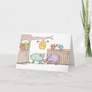 Cartes Pour Fêtes Annuelles Valentine Message from animals