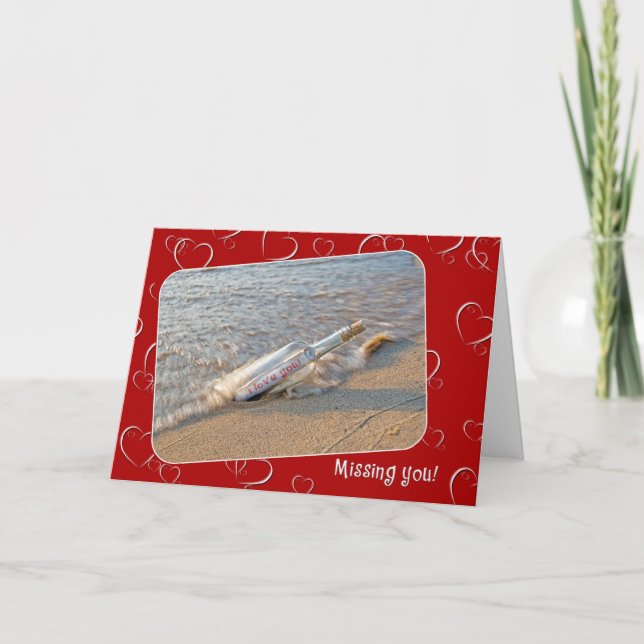 Cartes Pour Fêtes Annuelles Valentine Miss You message (Devant)