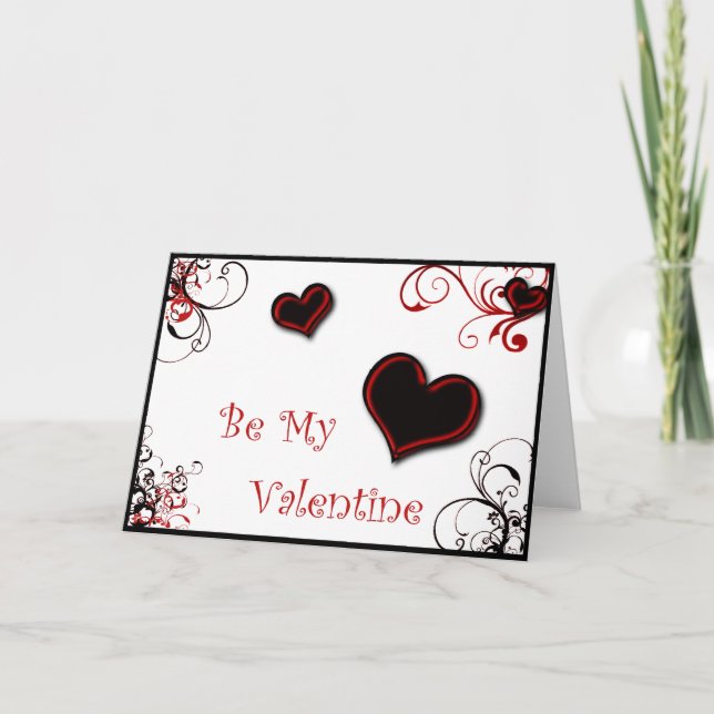 Cartes Pour Fêtes Annuelles valentine noire et blanche (Devant)