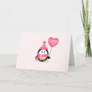 Cartes Pour Fêtes Annuelles Valentine Penguin