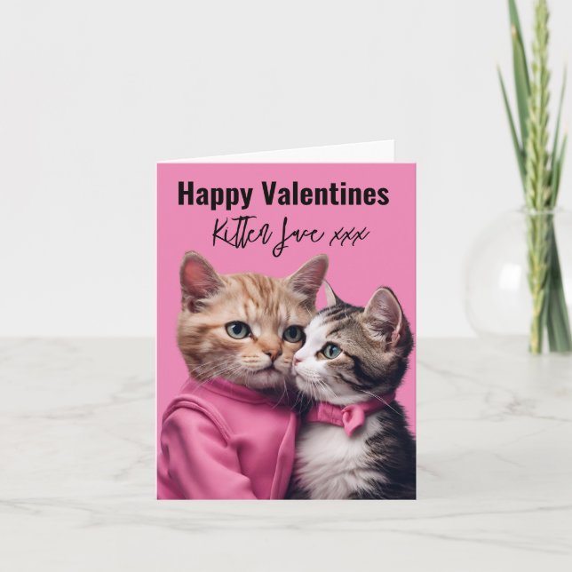 Cartes Pour Fêtes Annuelles Valentine pour lui, pour elle, amour du chat (Devant)