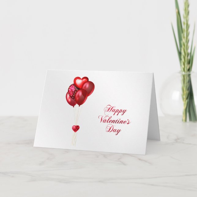 Cartes Pour Fêtes Annuelles Valentine Red Balloons Heart (Devant)