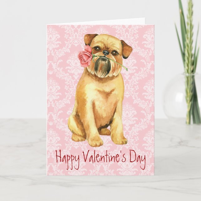 Cartes Pour Fêtes Annuelles Valentine Rose Bruxelles Griffon (Devant)