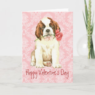 Cartes Pour Fêtes Annuelles Valentine Rose St. Bernard