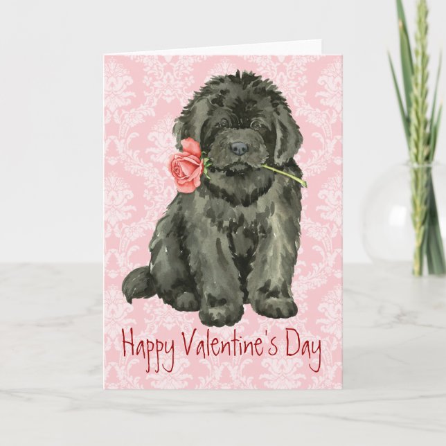 Cartes Pour Fêtes Annuelles Valentine Rose Terre-Neuve (Devant)