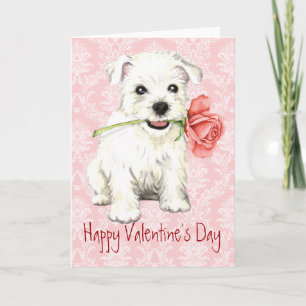Cartes Pour Fêtes Annuelles Valentine Rose Westie