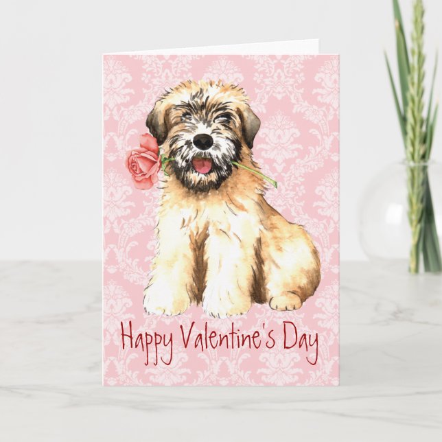 Cartes Pour Fêtes Annuelles Valentine Rose Wheaten (Devant)