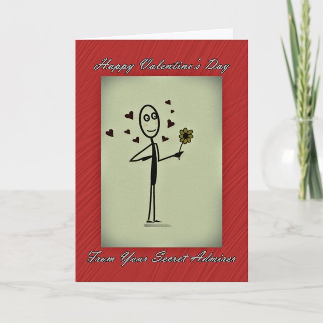 Cartes Pour Fêtes Annuelles Valentine Secret Admirer Stick Personne (Devant)