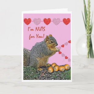 Cartes Pour Fêtes Annuelles Valentine Squirrel, je suis des noix pour vous
