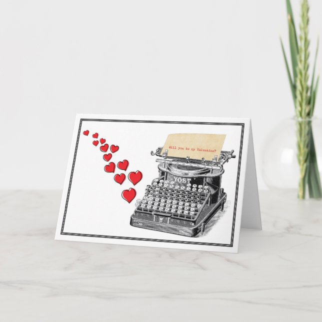 Cartes Pour Fêtes Annuelles Valentine tapé à la machine (Devant)