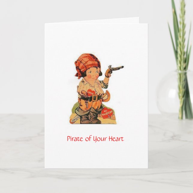 Cartes Pour Fêtes Annuelles Valentine vintage - pirate de votre coeur, (Devant)