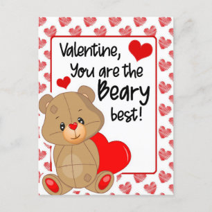 Cartes Pour Fêtes Annuelles Valentines Beary Coeurs