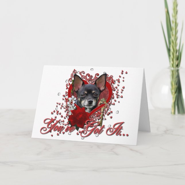 Cartes Pour Fêtes Annuelles Valentines - clé à mon coeur - chiwawa - Isabella (Devant)