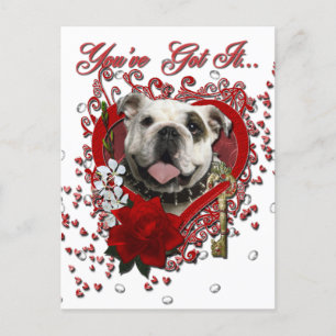 Cartes Pour Fêtes Annuelles Valentines - Clé de mon coeur - Bulldog