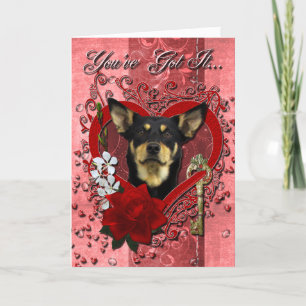 Cartes Pour Fêtes Annuelles Valentines - Clé de mon coeur - Kelpie australienn