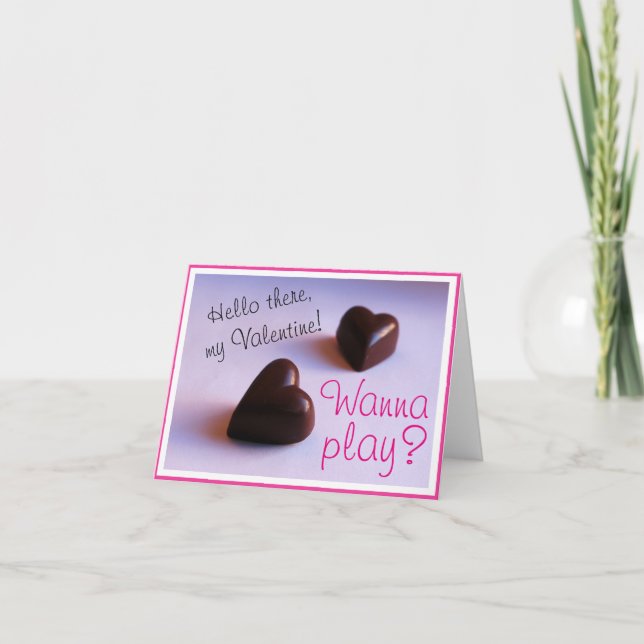 Cartes Pour Fêtes Annuelles Valentines Coeurs romantiques de chocolat Jouer n' (Devant)