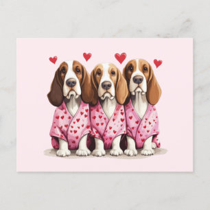 Cartes Pour Fêtes Annuelles Valentines Day Basset Hound Dogs
