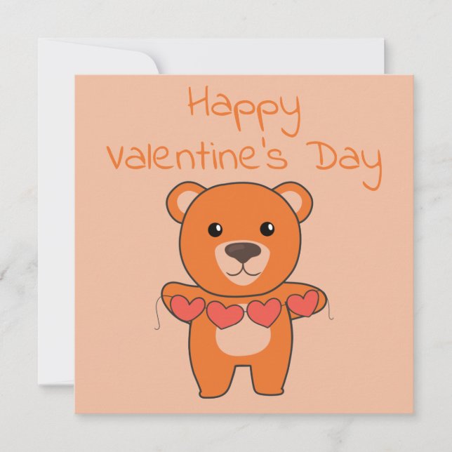 Cartes Pour Fêtes Annuelles Valentine's Day Bear (Devant)