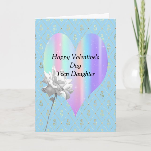 Cartes Pour Fêtes Annuelles Valentine's Day Card Ado fille Rainbow Heart (Devant)