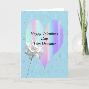 Cartes Pour Fêtes Annuelles Valentine's Day Card Ado fille Rainbow Heart