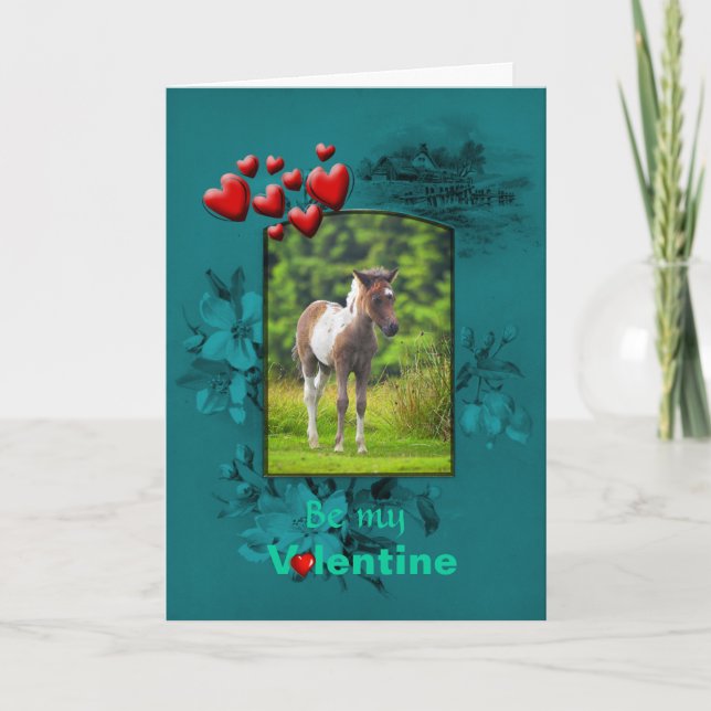 Cartes Pour Fêtes Annuelles Valentines Day Dartmoor Pony Foie (Devant)