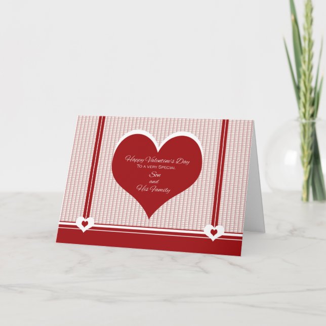 Cartes Pour Fêtes Annuelles Valentine's Day for Son and Family (Devant)