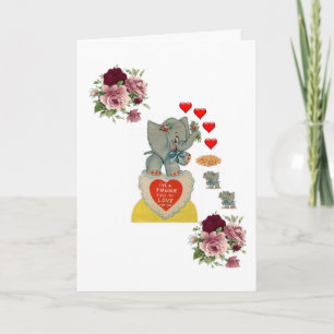 Cartes Pour Fêtes Annuelles Valentine's Day Greeting Card Elephant