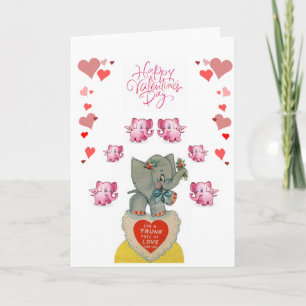 Cartes Pour Fêtes Annuelles Valentine's Day Greeting Card Elephant