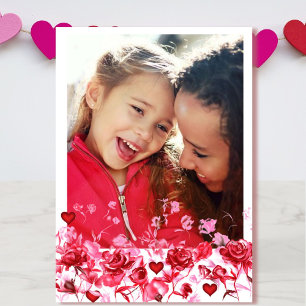 Cartes Pour Fêtes Annuelles Valentine's Day Photo Card for Mommy Roses Hearts