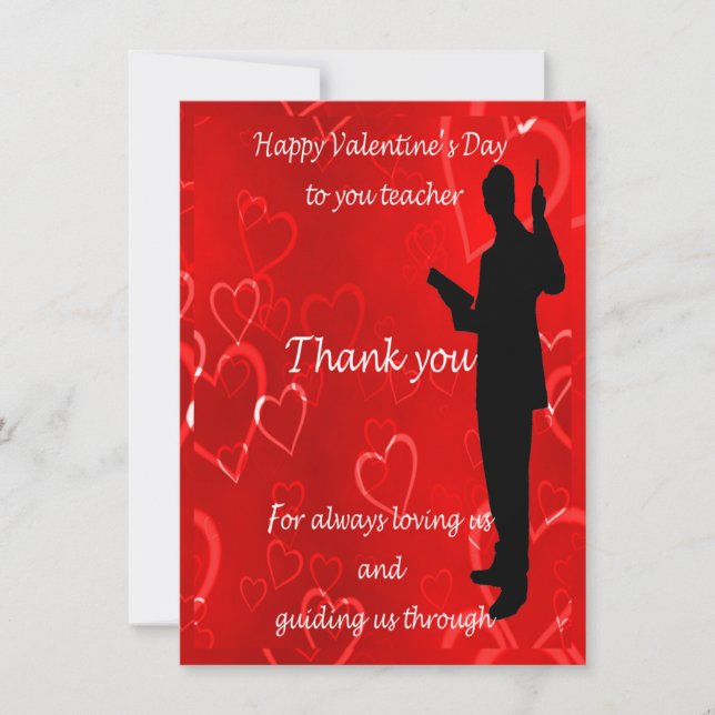 Cartes Pour Fêtes Annuelles Valentines Day pour les enseignants (Devant)