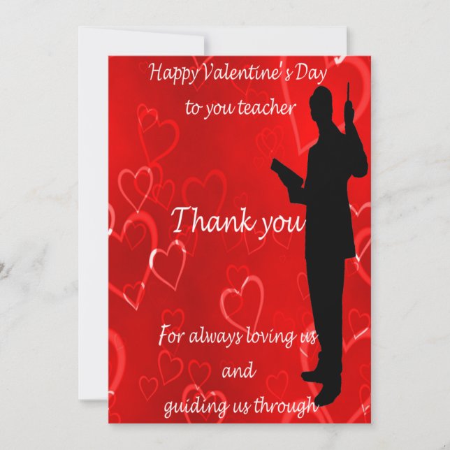 Cartes Pour Fêtes Annuelles Valentines Day Pour Les Enseignants (Devant)