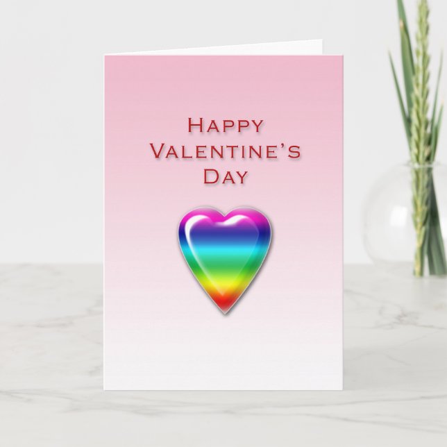 Cartes Pour Fêtes Annuelles Valentines Day Rainbow Heart Card (Devant)
