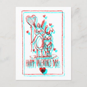 Cartes Pour Fêtes Annuelles Valentine's Day Retro Glitch Holiday Card
